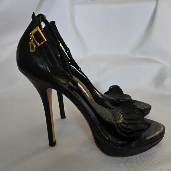 Christian Dior Platform Leather Heels Sandals SZ 36.5 (6.5) - Picture 6 of 15